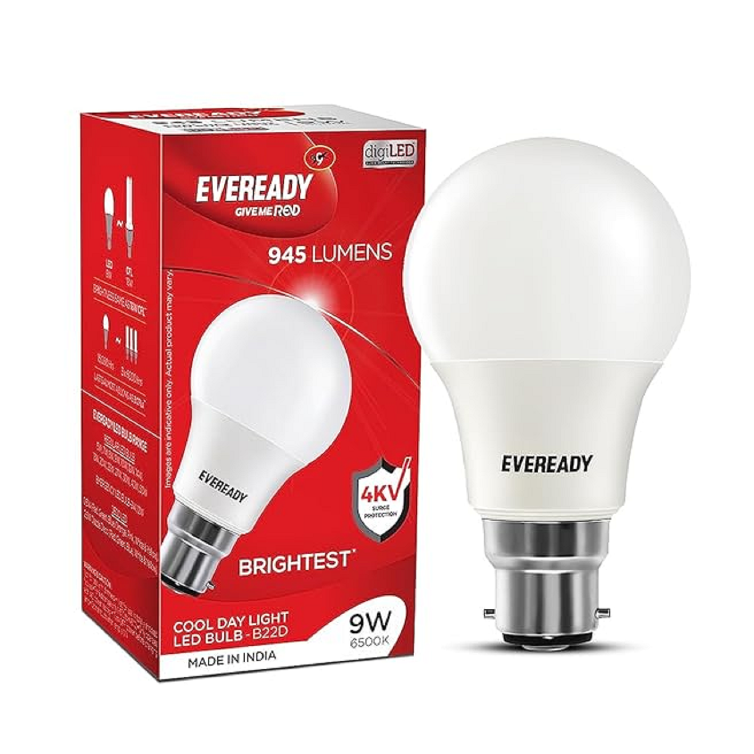 Eveready 9W LED Light Bulb Cool Day Light  Energy Efficient